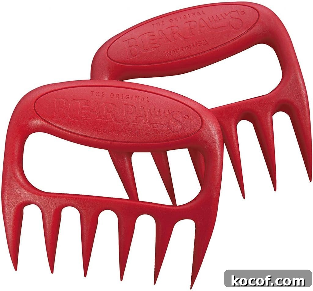 Bear claws shredding meat