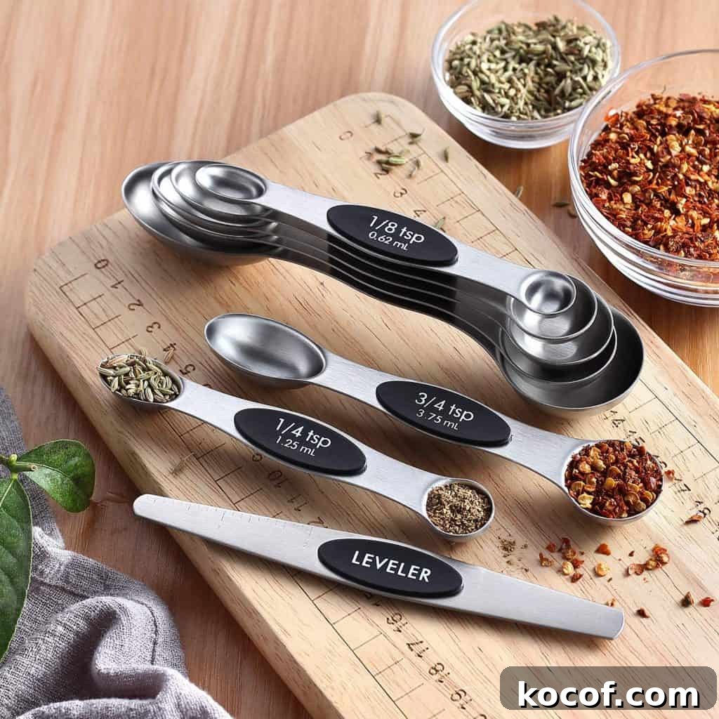 Magnetic measuring spoons nested
