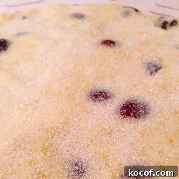 Dust dough with sugar