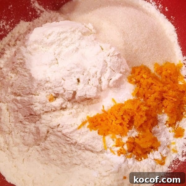 Flour and other dry ingredients for scones