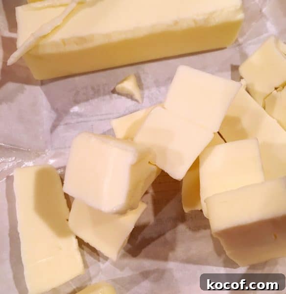 cold butter cut into cubes