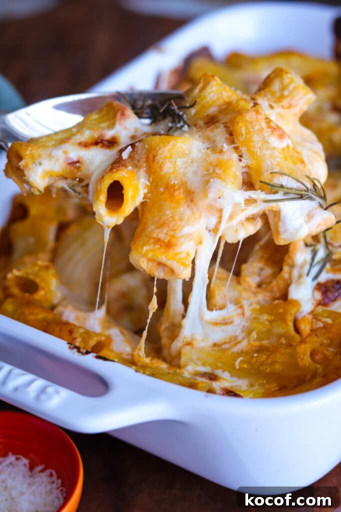 Creamy Pumpkin Rigatoni Bake with Parmesan and Sage 2 baked rigatoni with pumpkin cream sauce