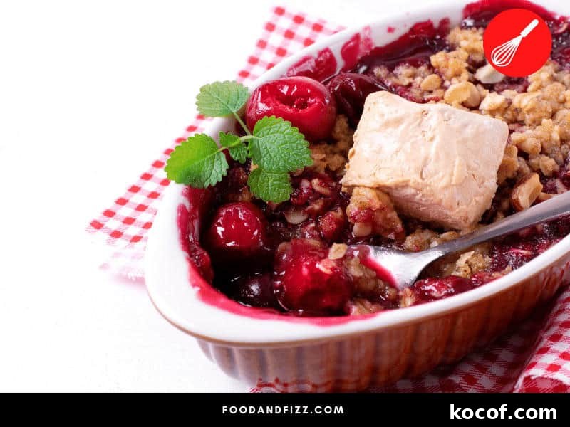 Cherry Cobbler is typically served warm, and then topped with ice cream.