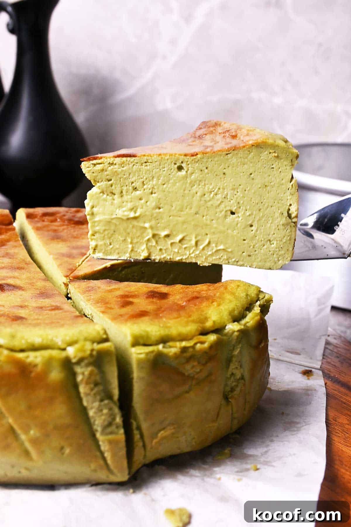 matcha basque cheesecake
