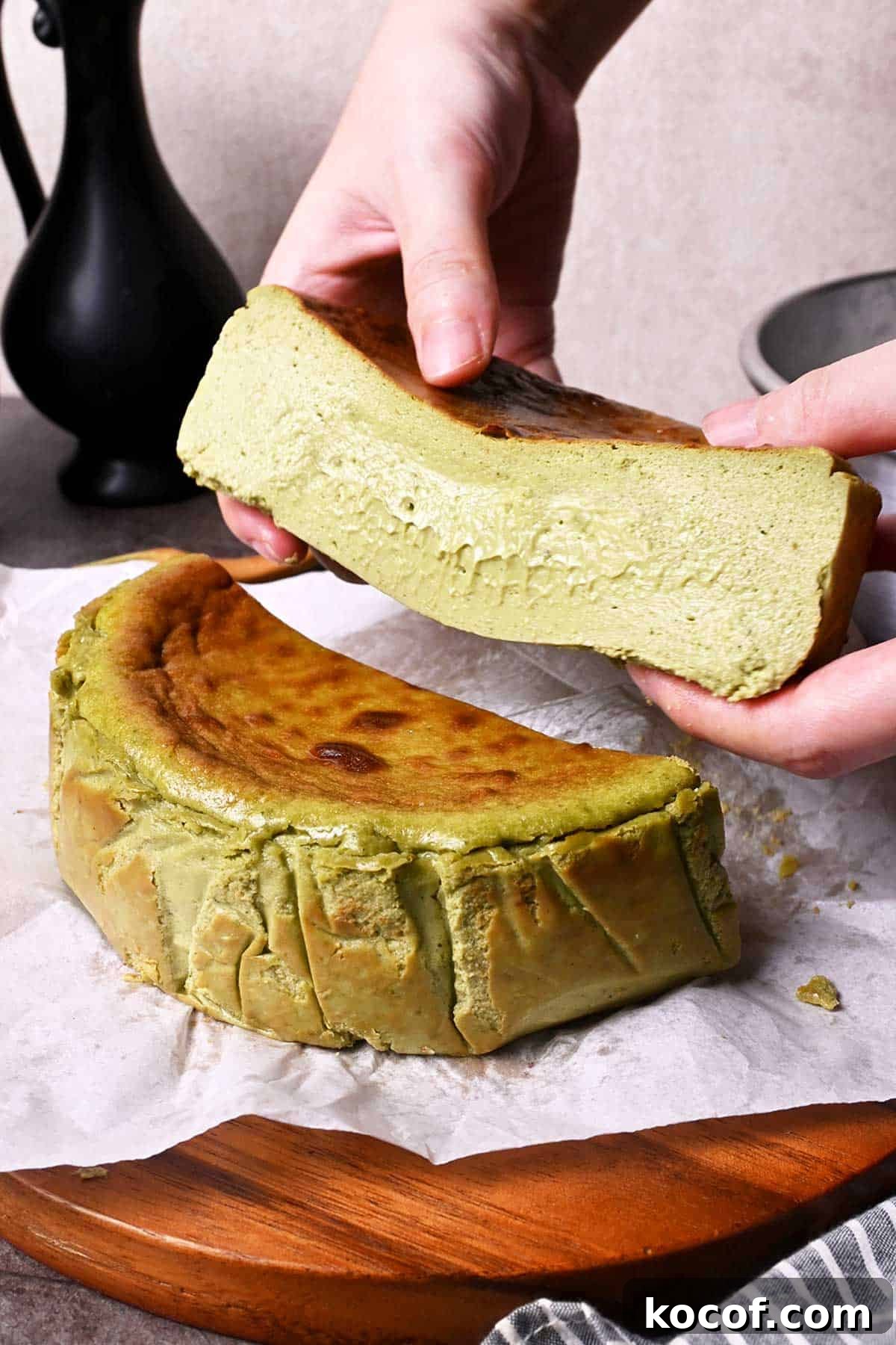 matcha basque cheesecake