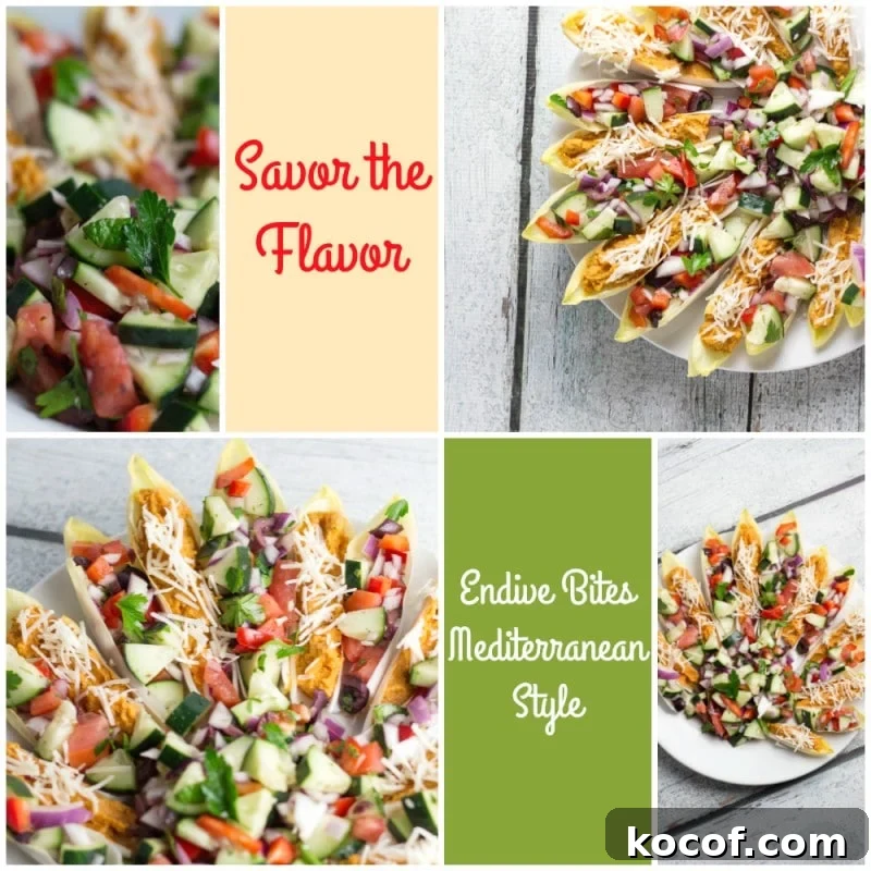 endive filled with fresh veggies