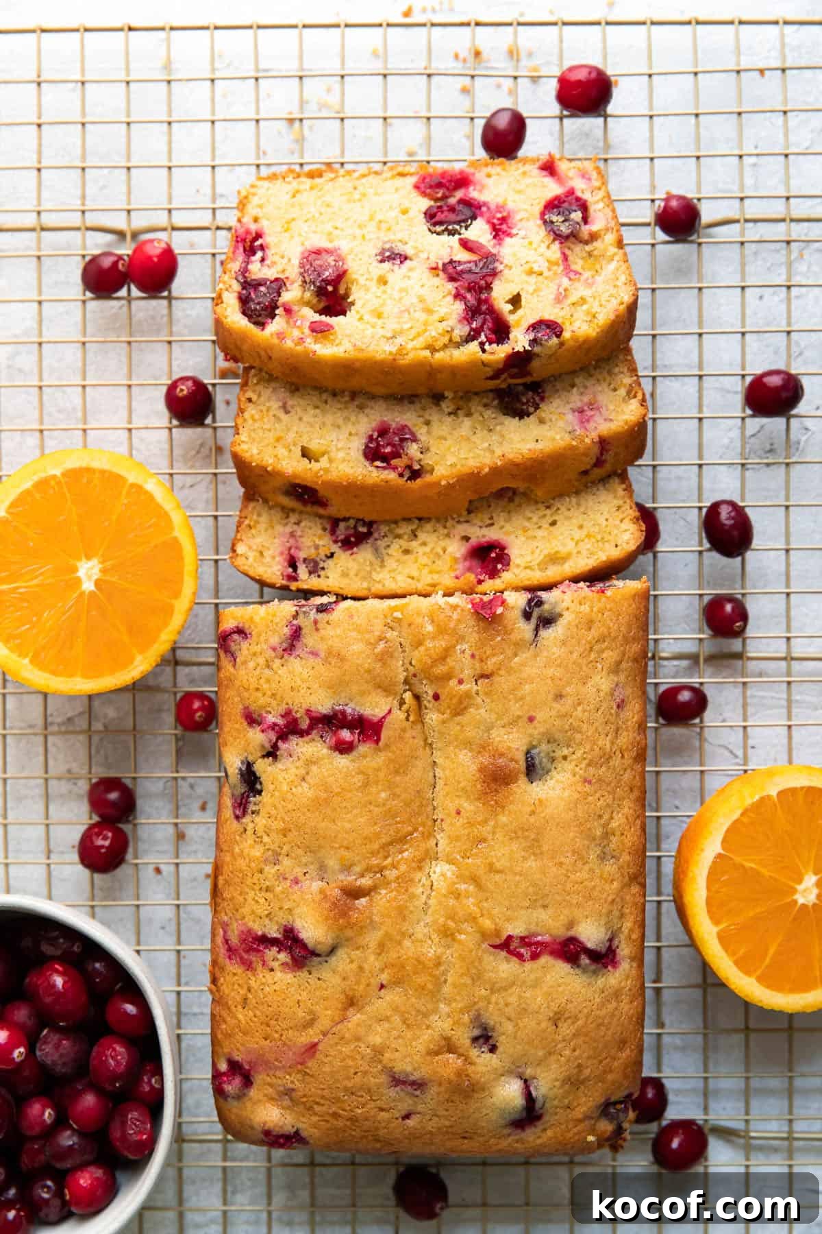 cranberry orange loaf cake.