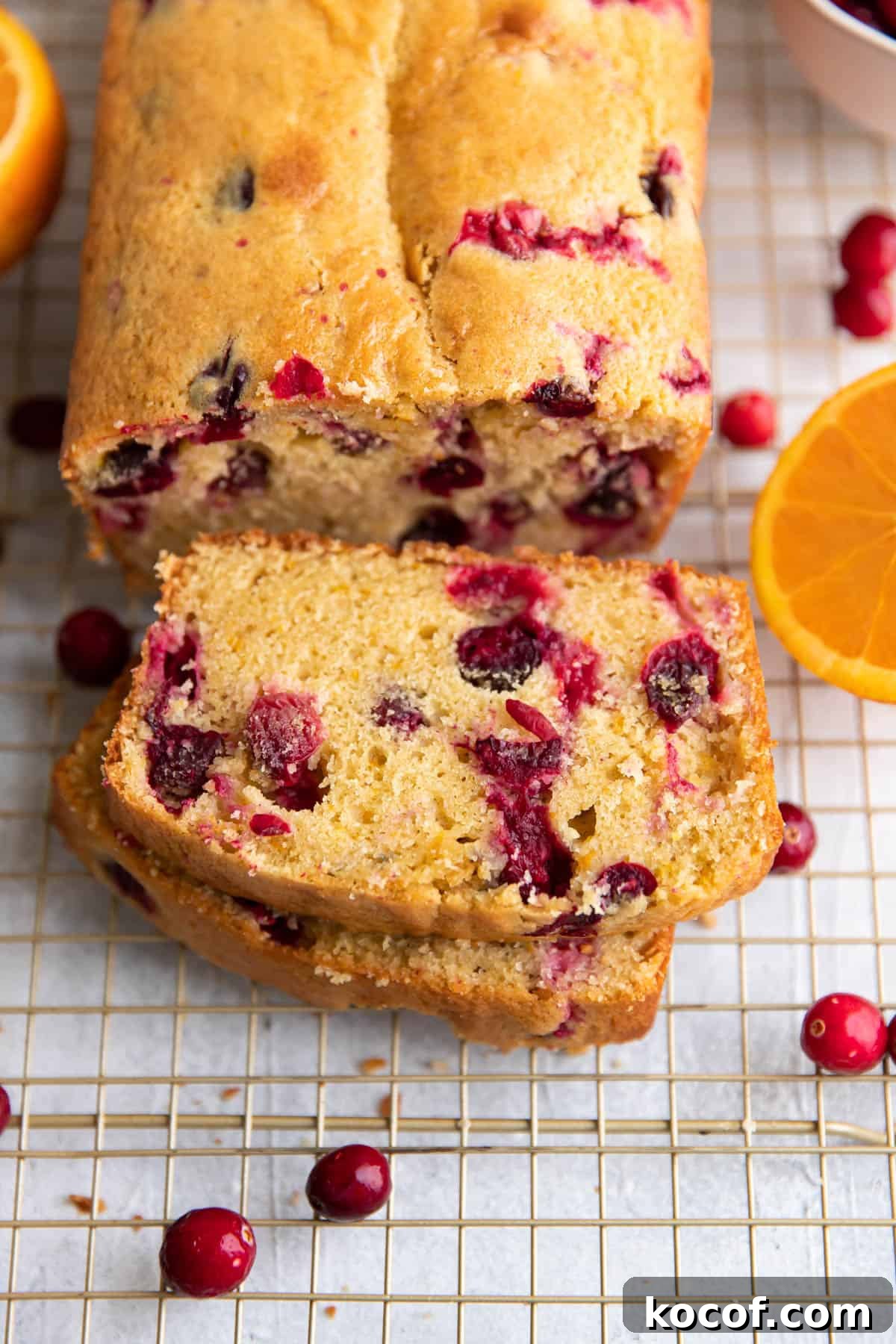 cranberry orange loaf cake.
