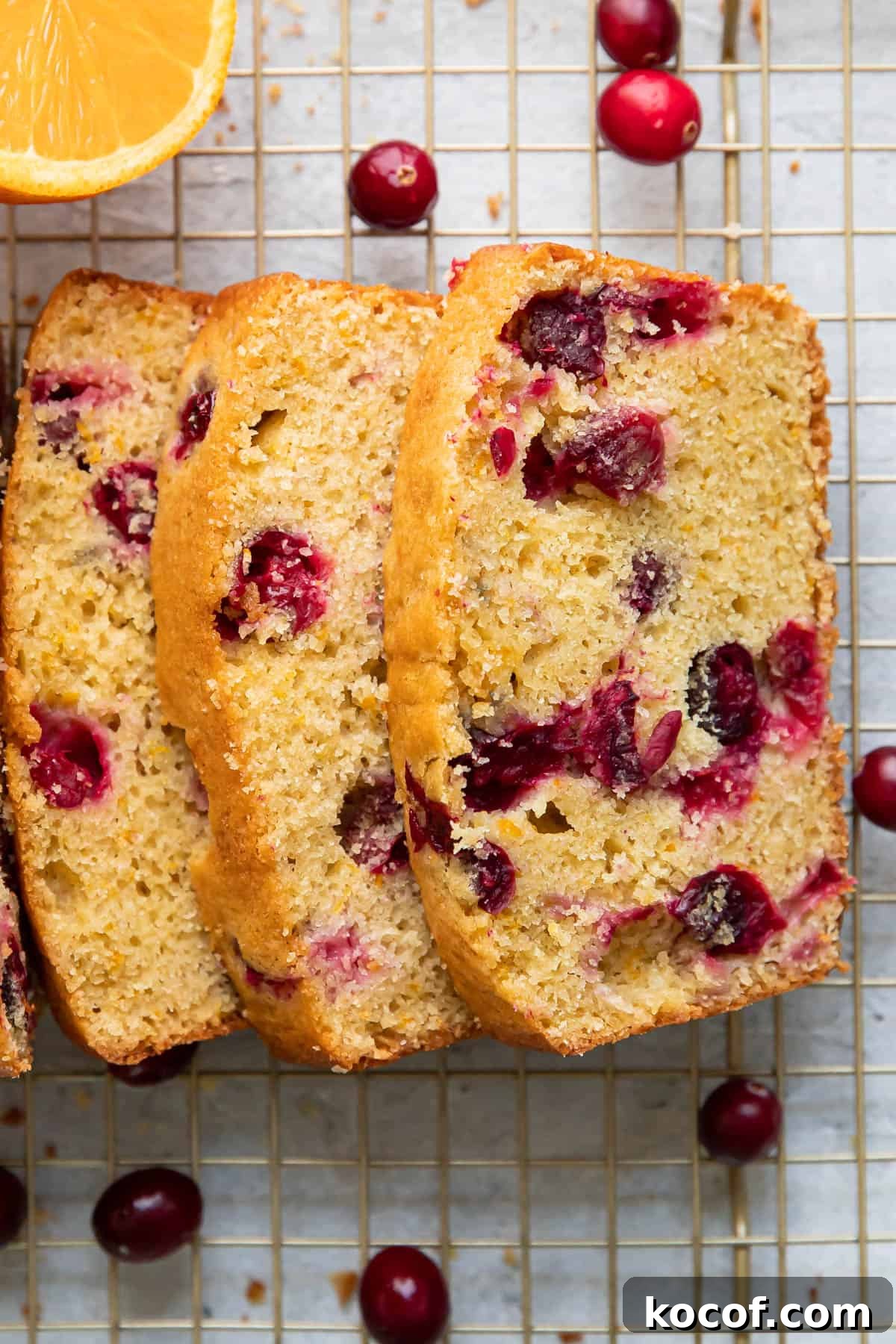 cranberry orange loaf cake.