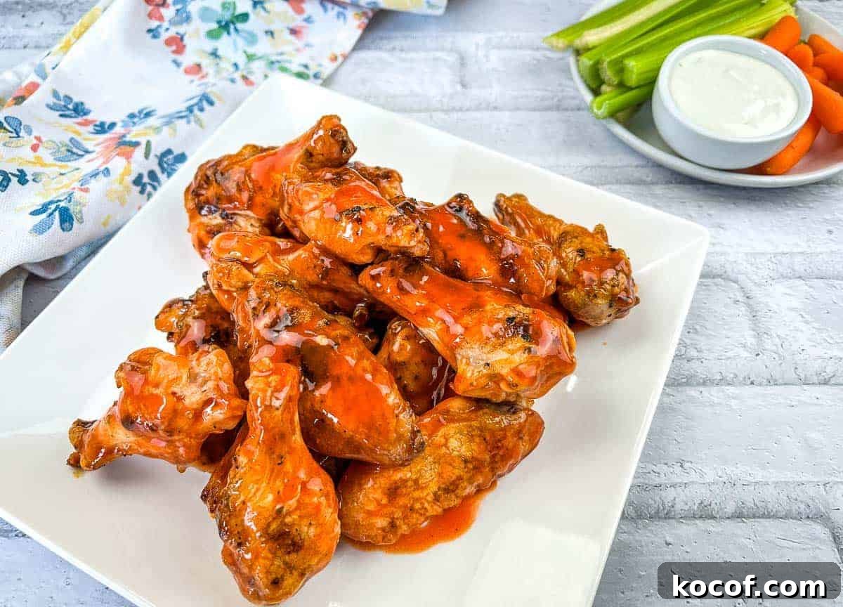 39 Outdoor Grilling Dinners That Make You Ditch the Oven Tonight 32 Chicken wings on a white plate with sauce and carrots.