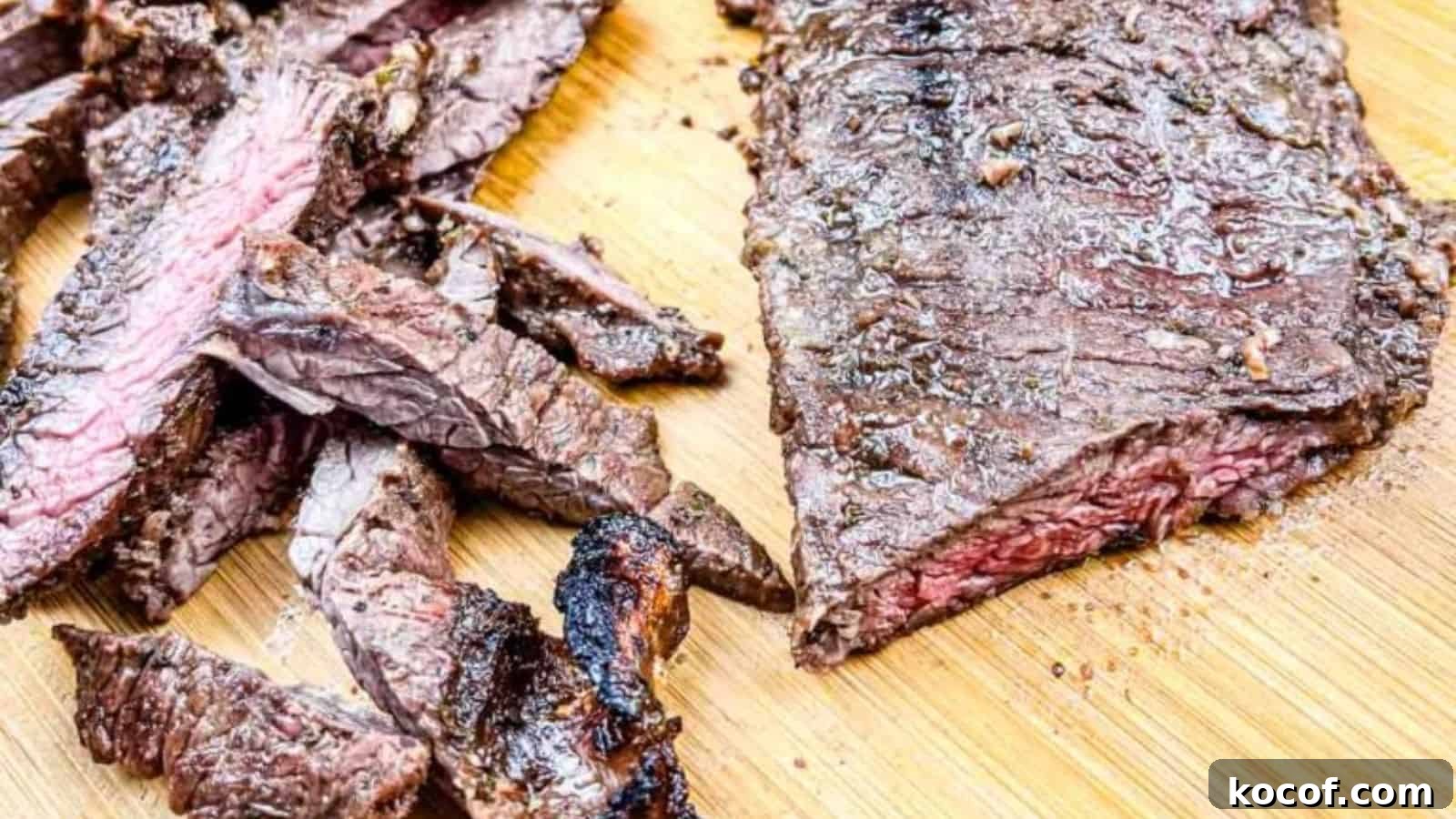 39 Outdoor Grilling Dinners That Make You Ditch the Oven Tonight 6 A sliced and grilled Carne asada on a wooden cutting board.