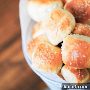 pretzel bites in a parchment lined container