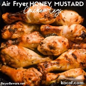 Crispy Honey Mustard Chicken Drumsticks in the Air Fryer 12 Air Fryer Honey Mustard Chicken Legs are marinated in a simple honey mustard sauce and then seasoned with salt and pepper and cooked completely in under 20 minutes in the air fryer.