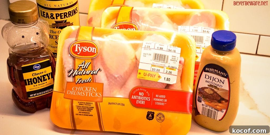 Crispy Honey Mustard Chicken Drumsticks in the Air Fryer 3 Air Fryer Honey Mustard Chicken Legs are marinated in a simple honey mustard sauce and then seasoned with salt and pepper and cooked completely in under 20 minutes in the air fryer.
