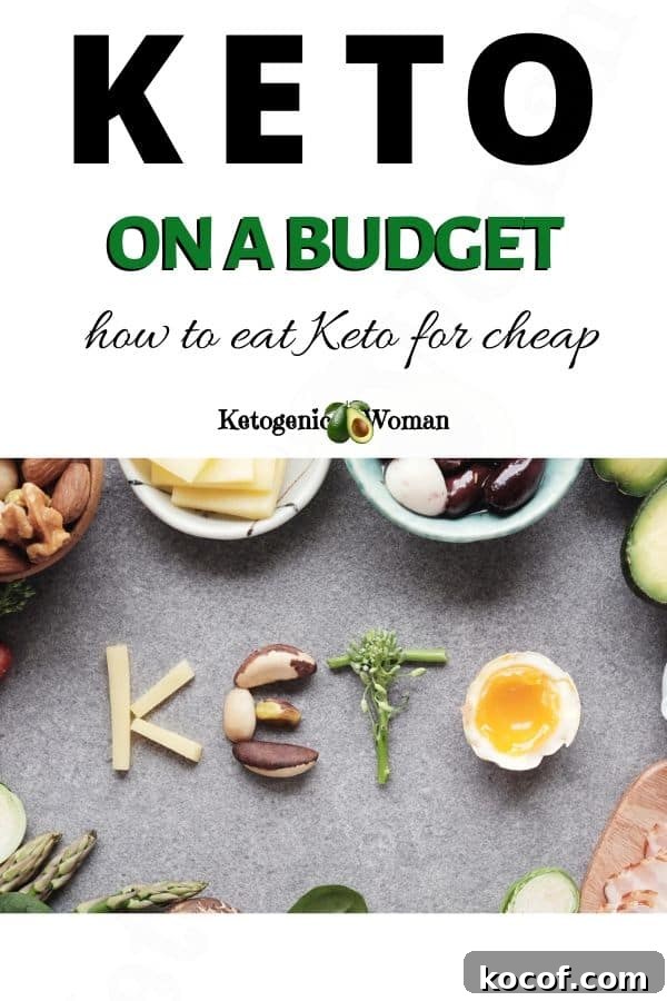 Pinterest Pin for how to eat keto for cheap