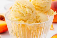 Homemade Peach Ice Cream with Fresh Peaches
