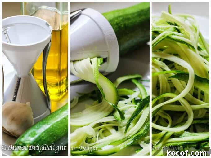 Garlic lemon zucchini noodles