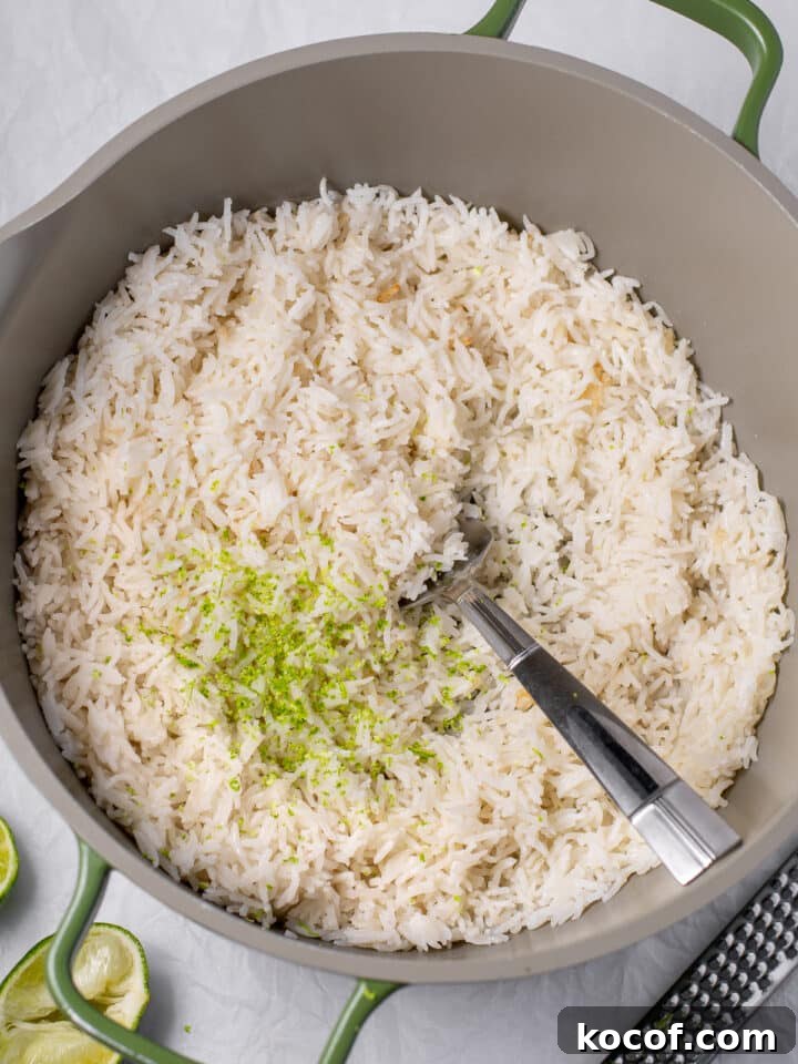 lime zest and juice added to rice