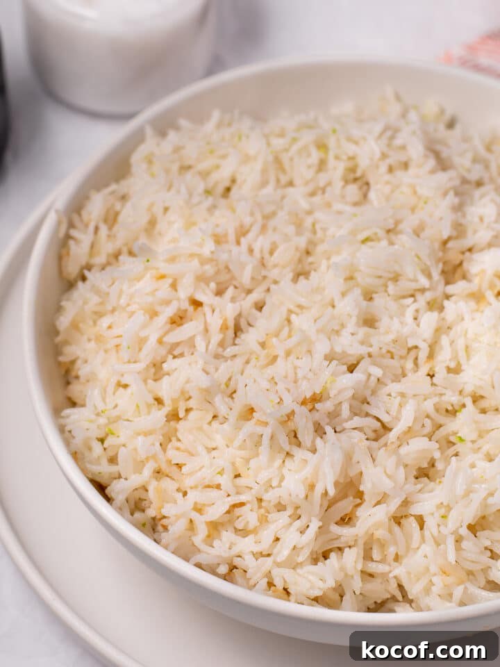large bowl of coconut basmati rice