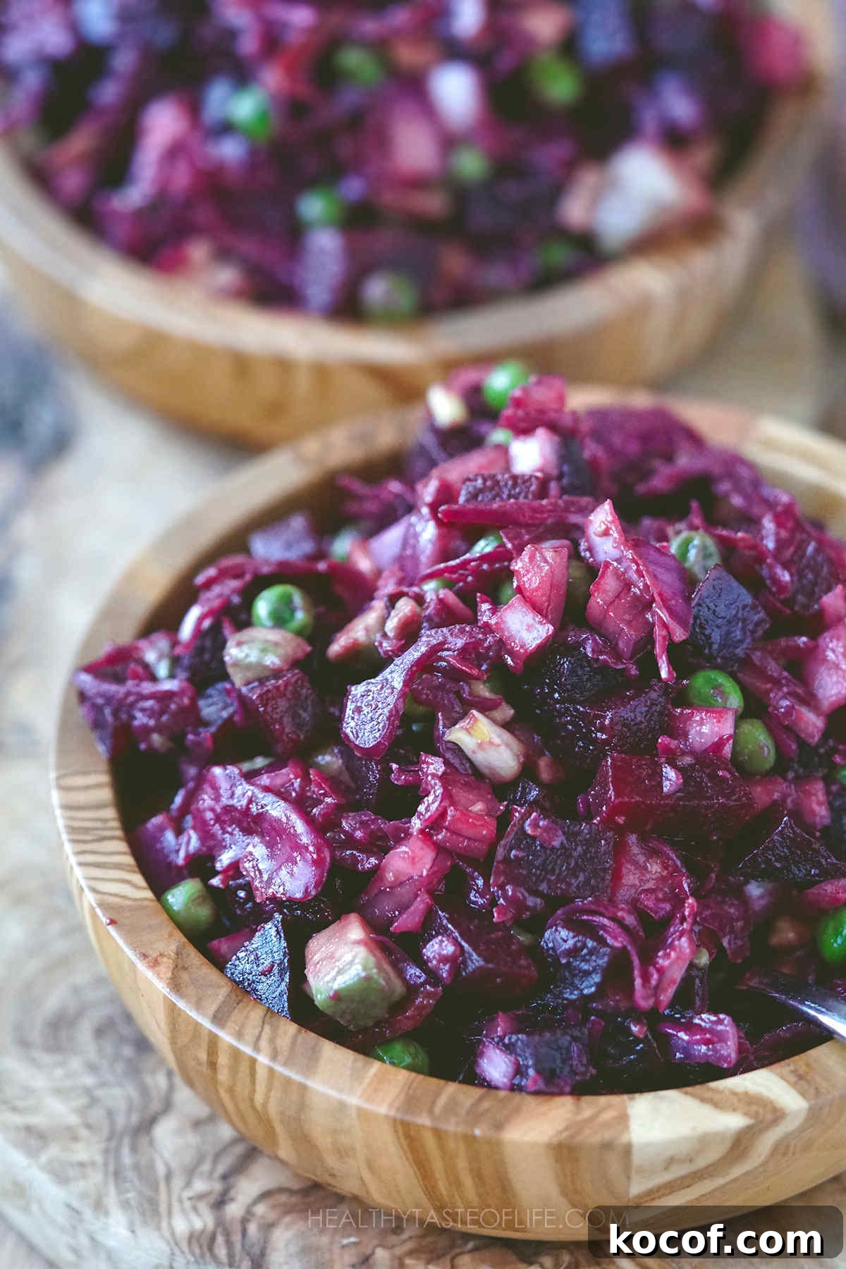 Russian Vinaigrette Salad with Beets and Sauerkraut 2 Russian beet salad vinaigrette with sauerkraut.