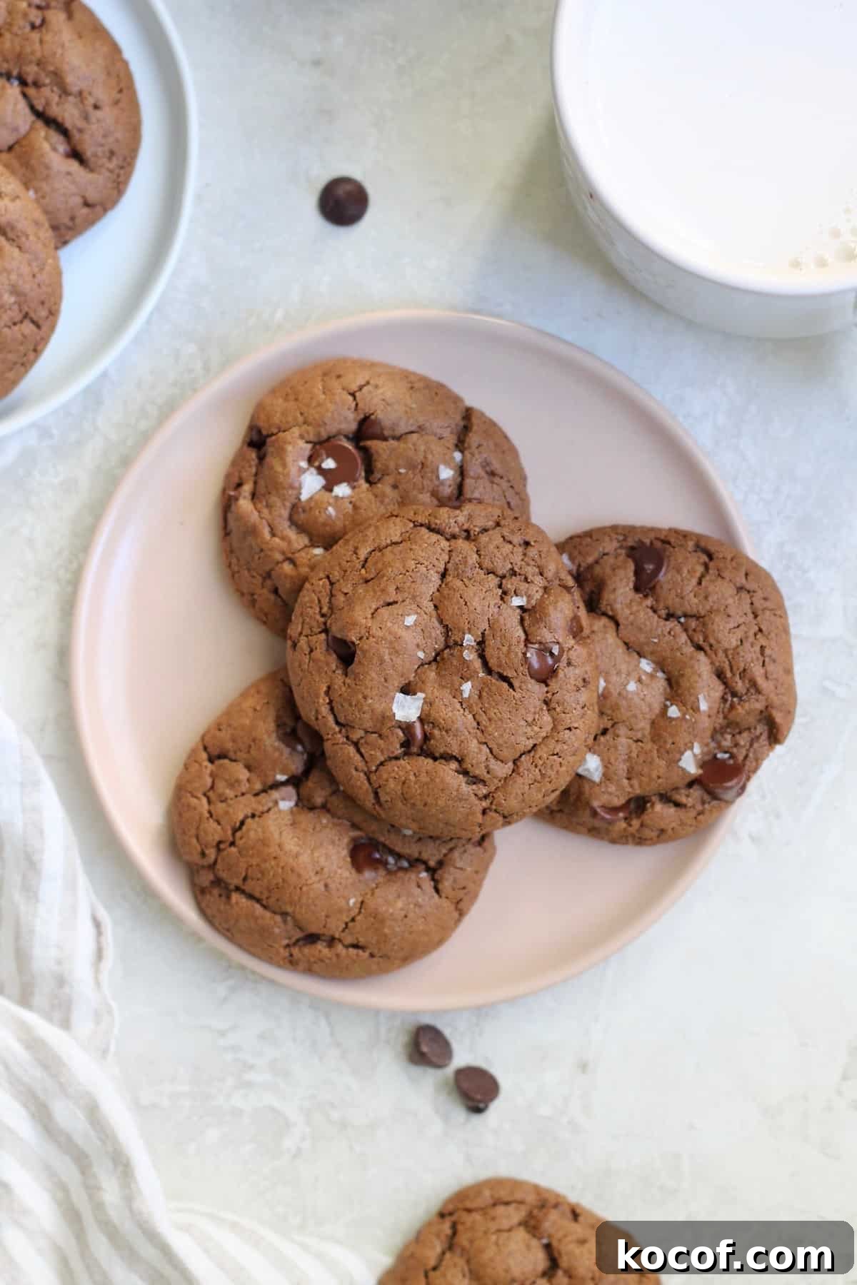 bowl of four chocolate cookies
