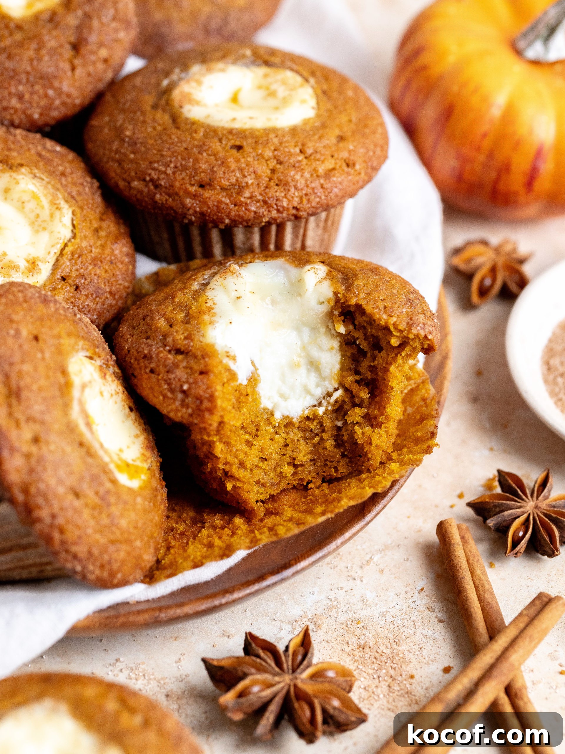 Stack of pumpkin muffins