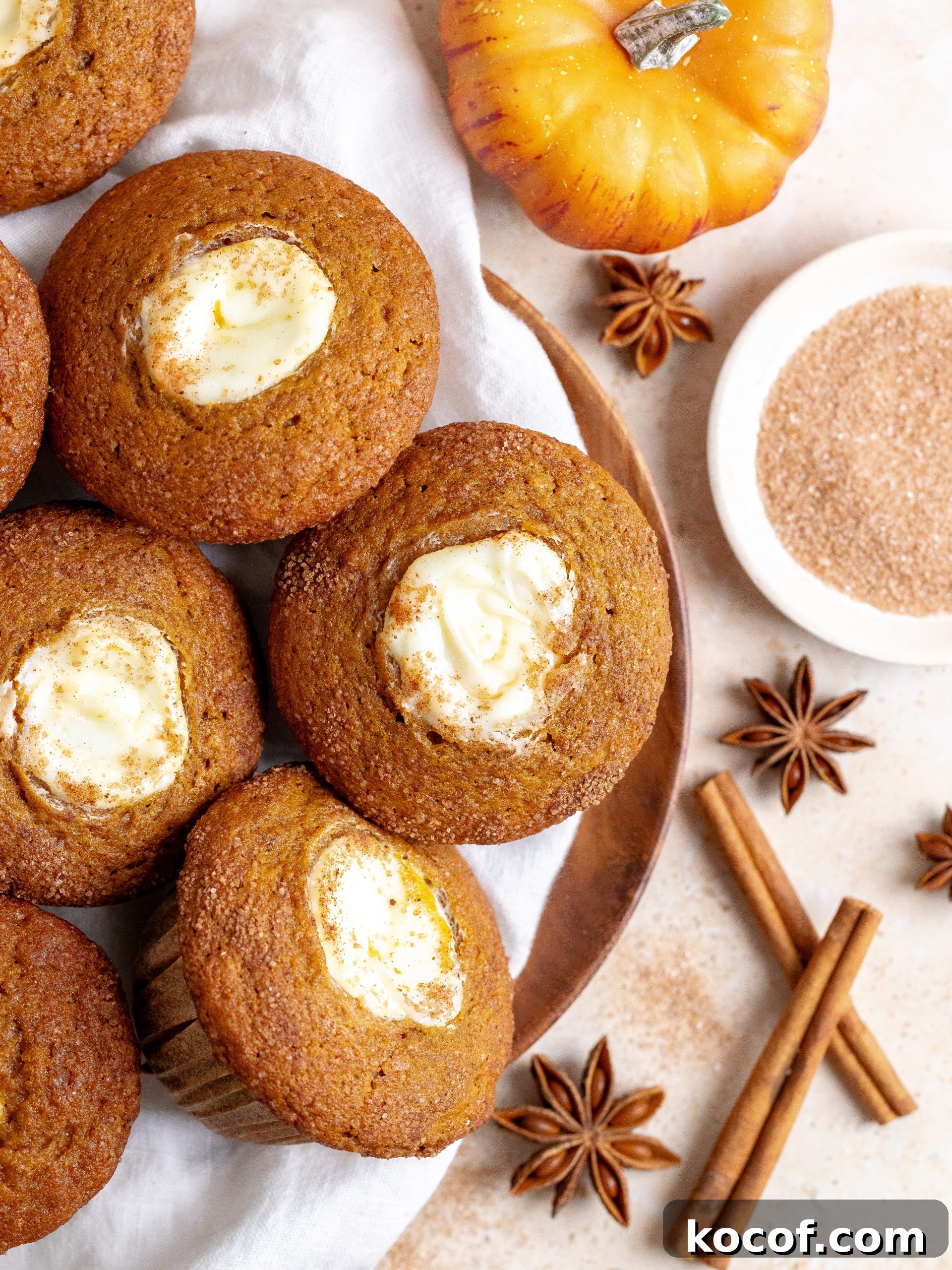 Sliced pumpkin muffins