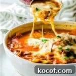 Small image of the finished lasagna soup