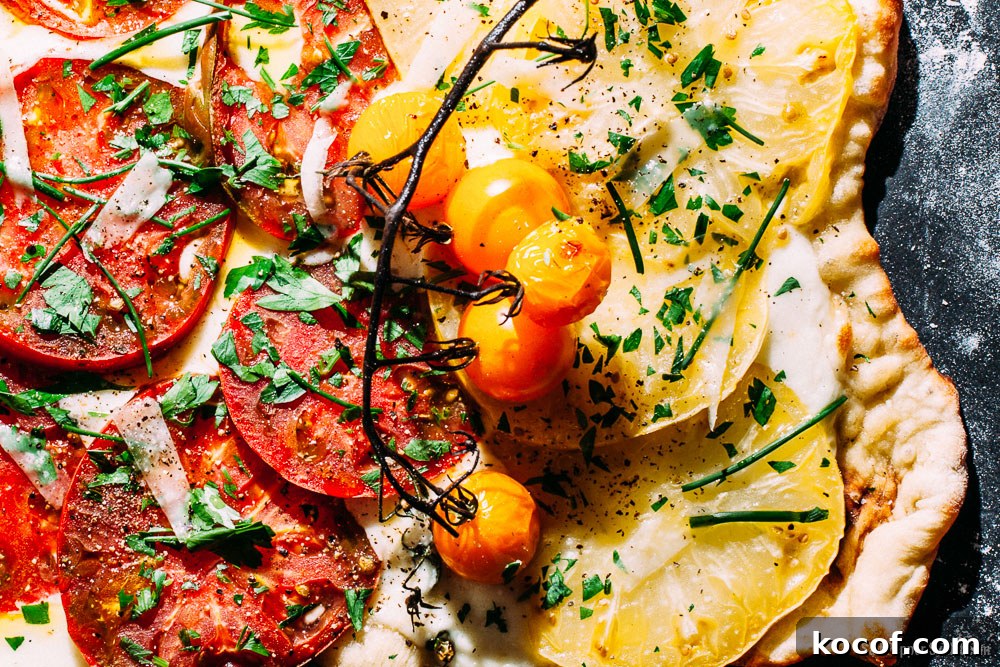 Grilled Heirloom Tomato Pizza