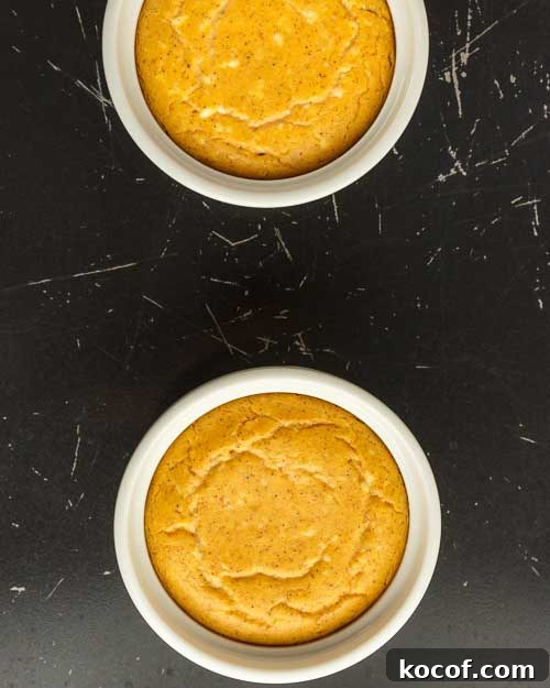 Baking the easy keto pumpkin cheesecakes.
