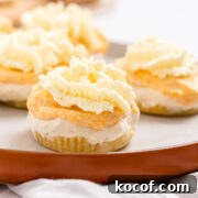 A plate of several no-bake mini pumpkin cheesecakes.