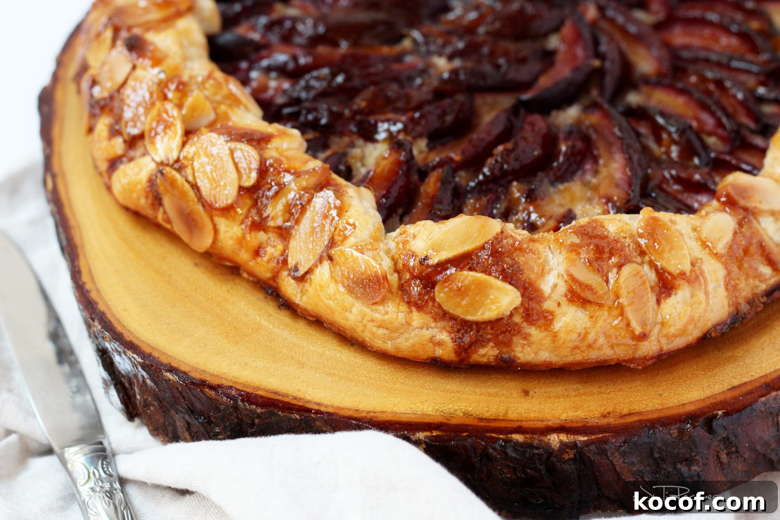 close up of puff pastry galette