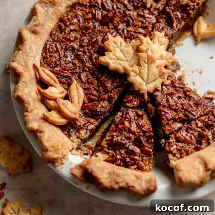 Gluten Free Pecan Pie Sliced In Pie Pan